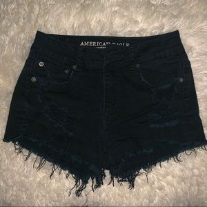 Black high-rise festival American Eagle shorts